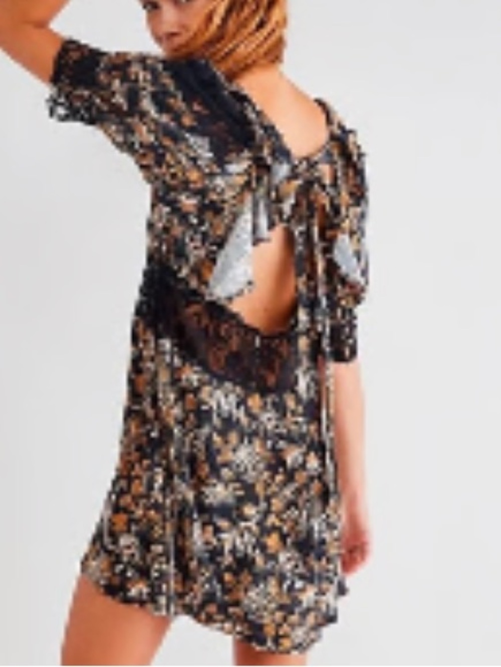 $128 Free People Lucie Floral Lace Mini Dress - SIZE 12 with Partial Tags - Picture 2 of 3